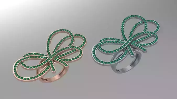 bowtie papion women Gold ring