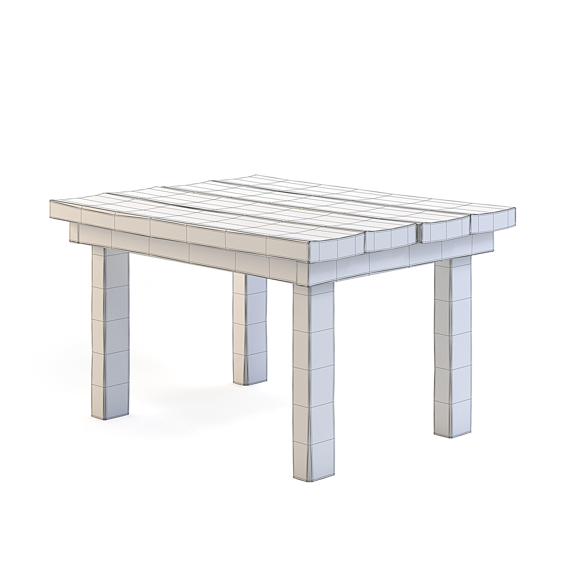 Wooden Table 3D model_1