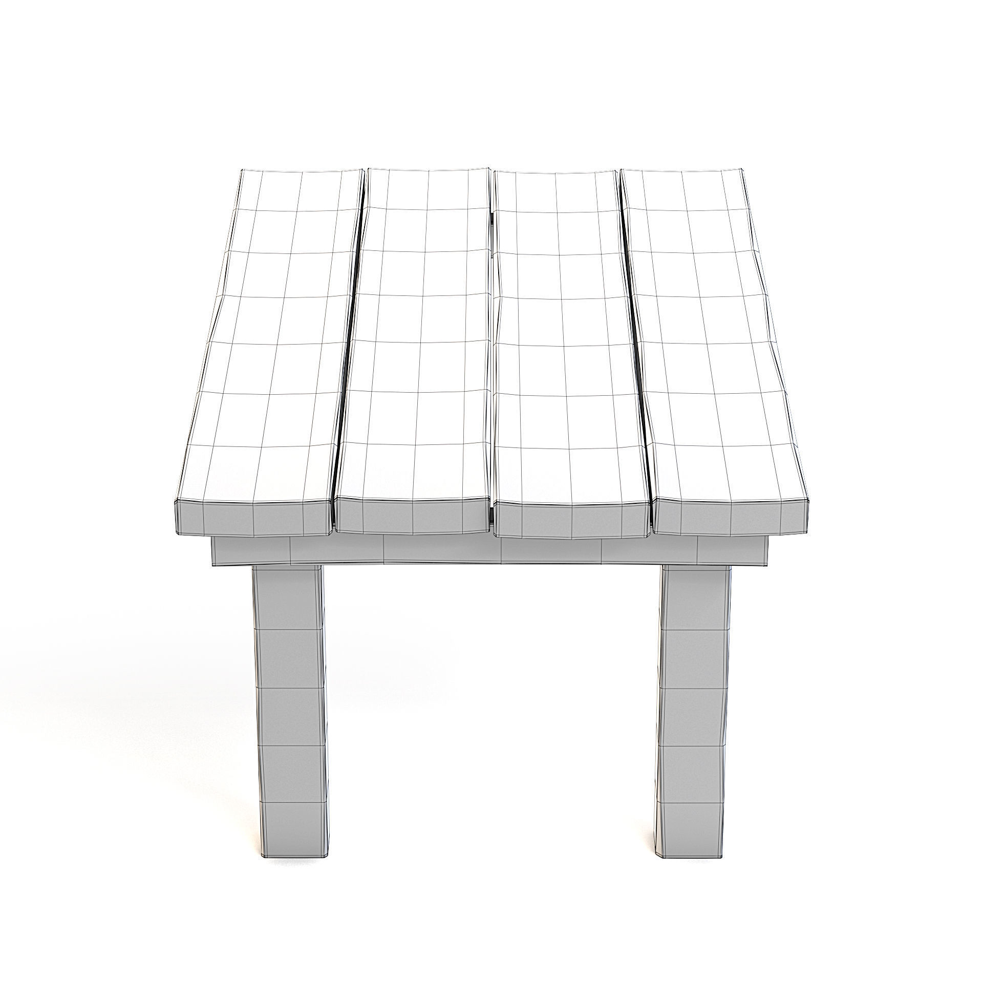 Wooden Table 3D model_7