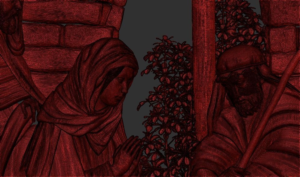 Christmas nativity Birth of Jesus 3d relief model cnc 3D print model_8