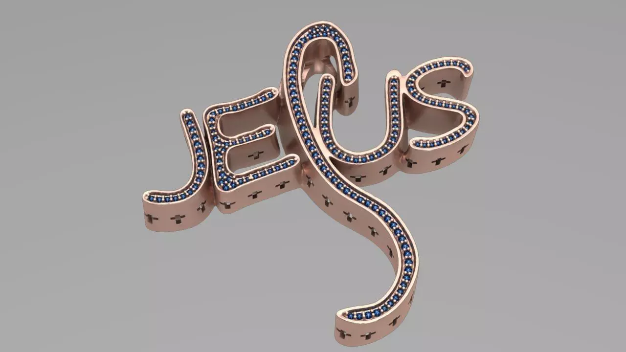 Jesus Cross pendant theme 4 3D print model
