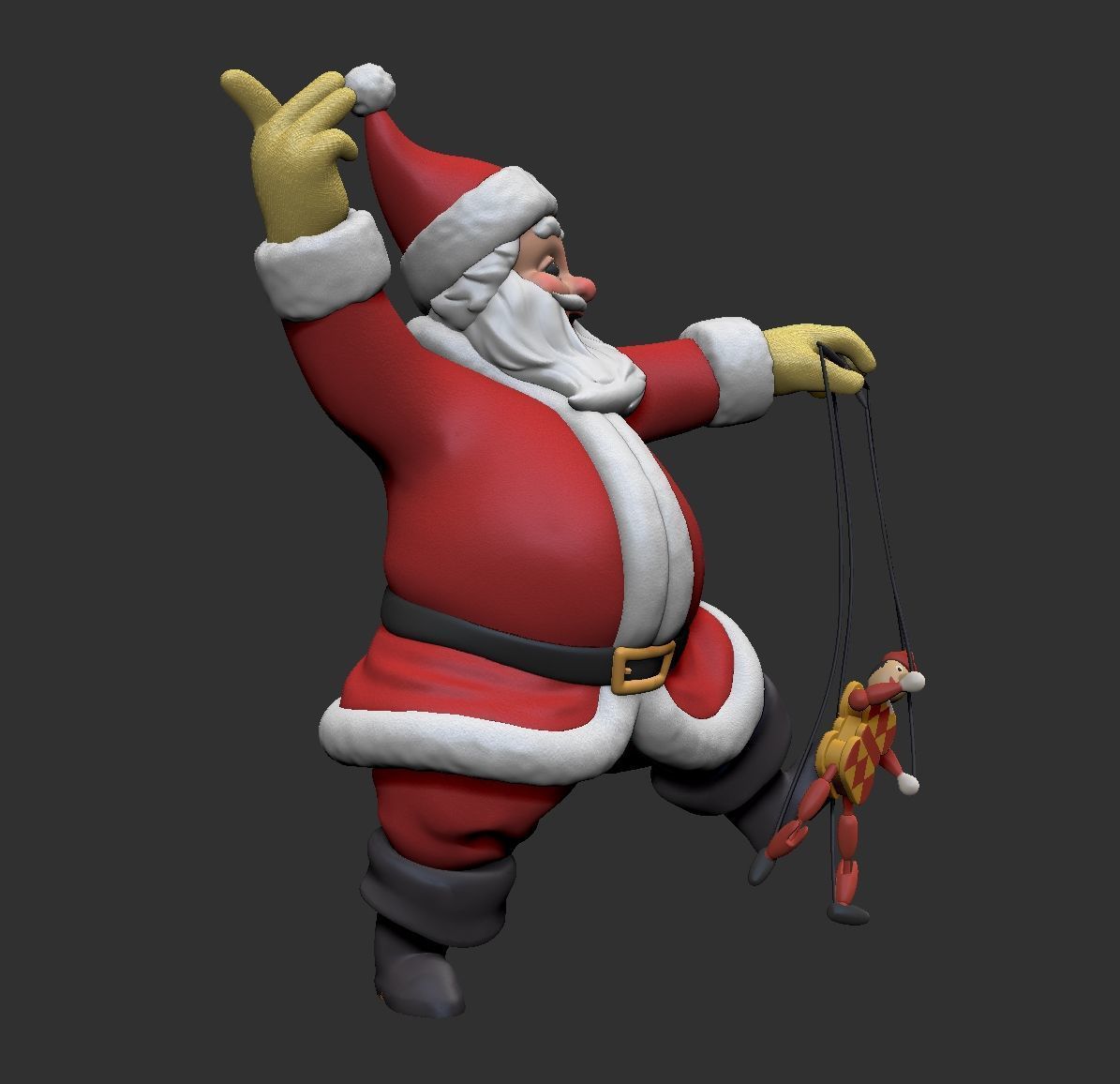 Santa Claus with Puppet  3D print model_3