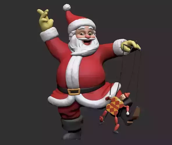 Santa Claus with Puppet  3D print model