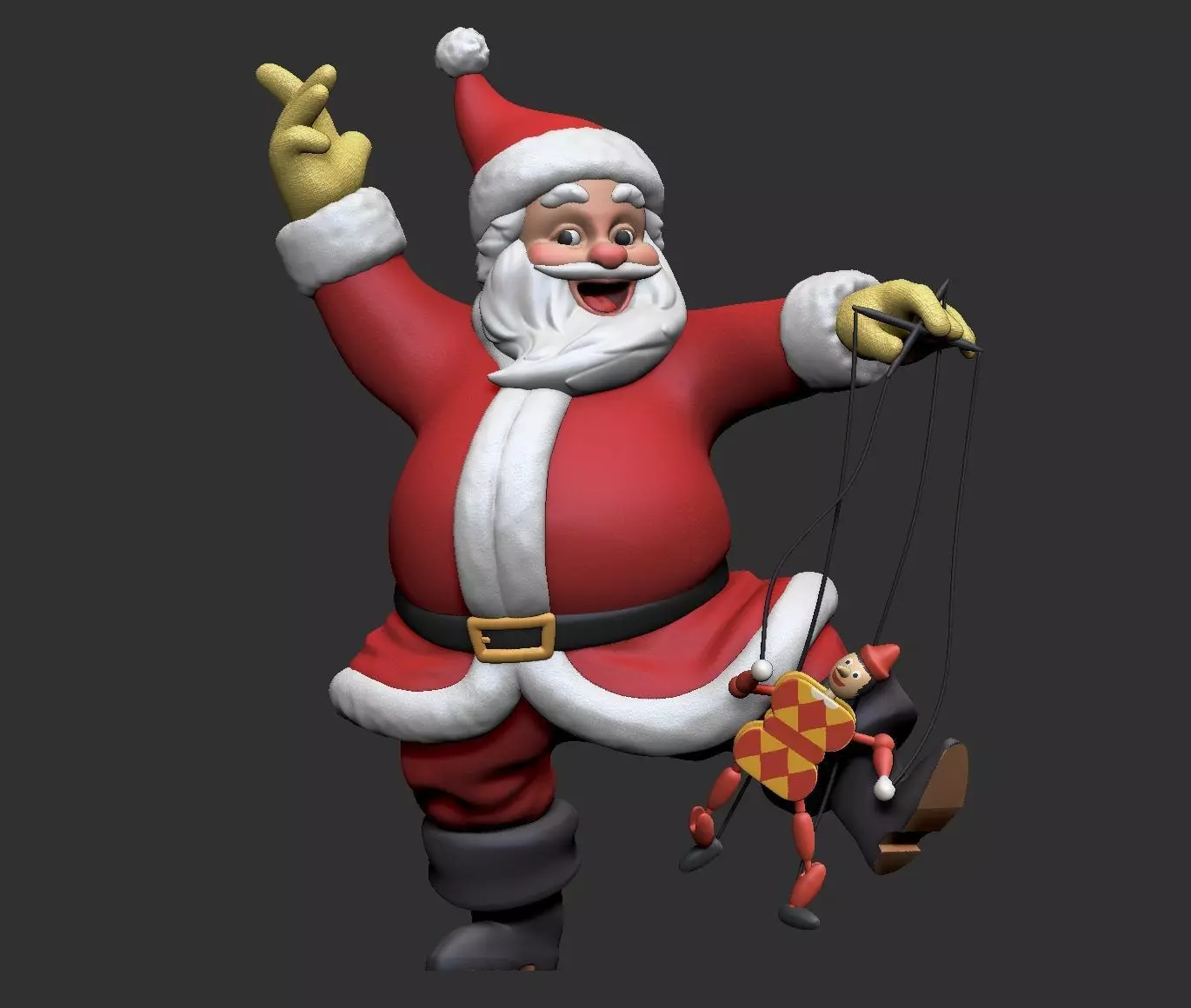 Santa Claus with Puppet  3D print model_0