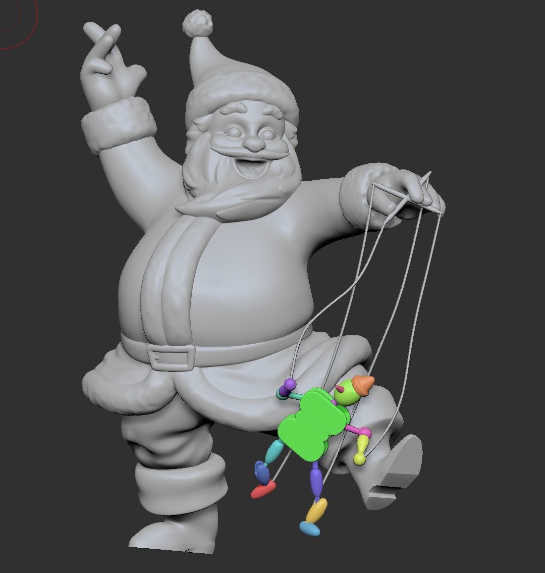 Santa Claus with Puppet  3D print model_9