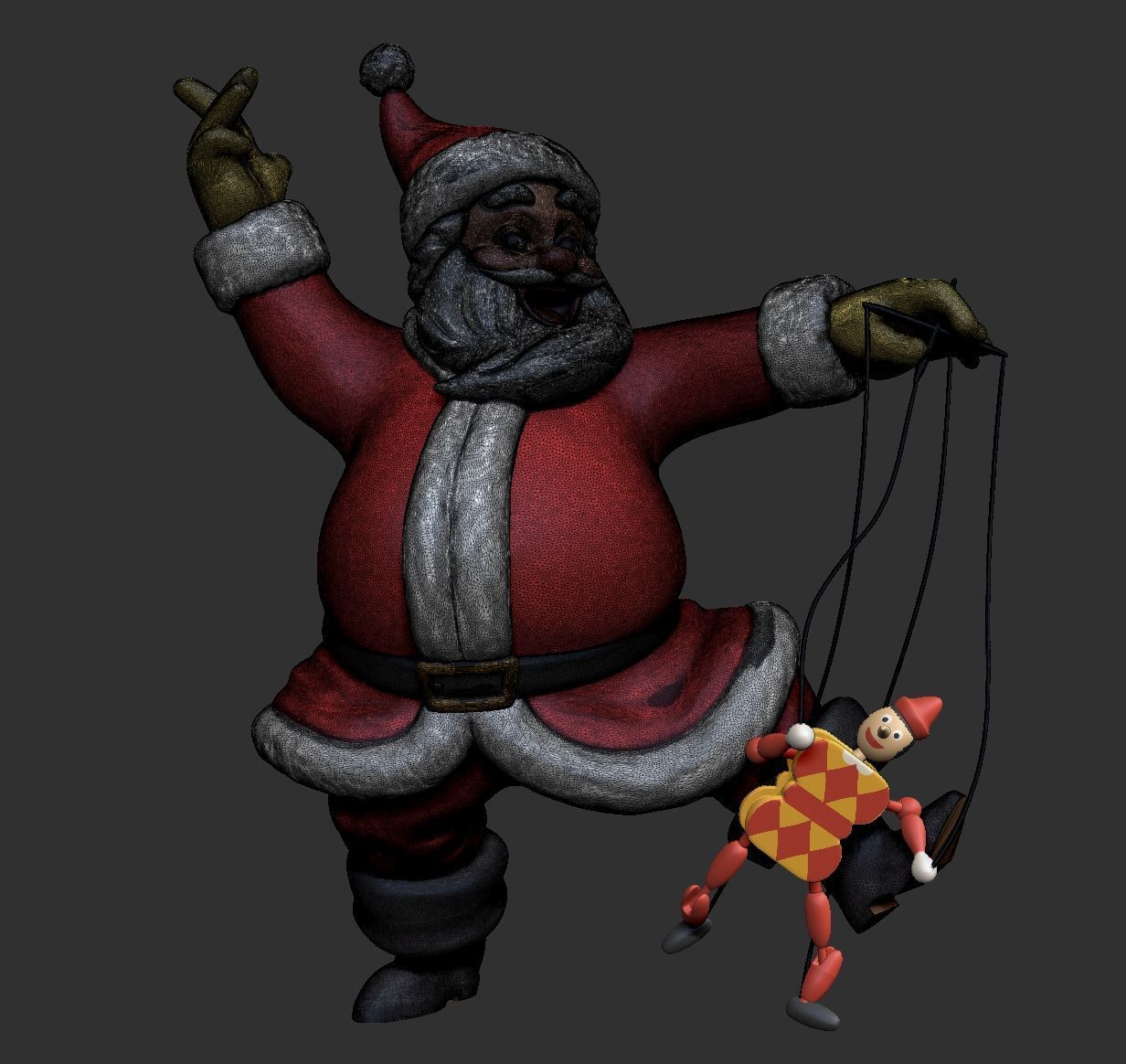 Santa Claus with Puppet  3D print model_6