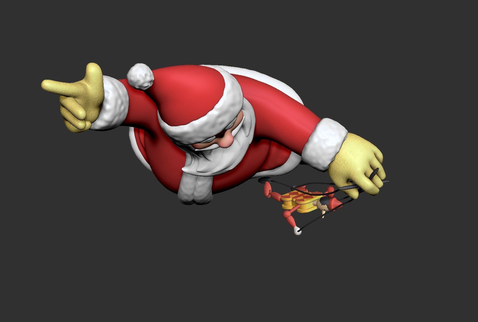 Santa Claus with Puppet  3D print model_4