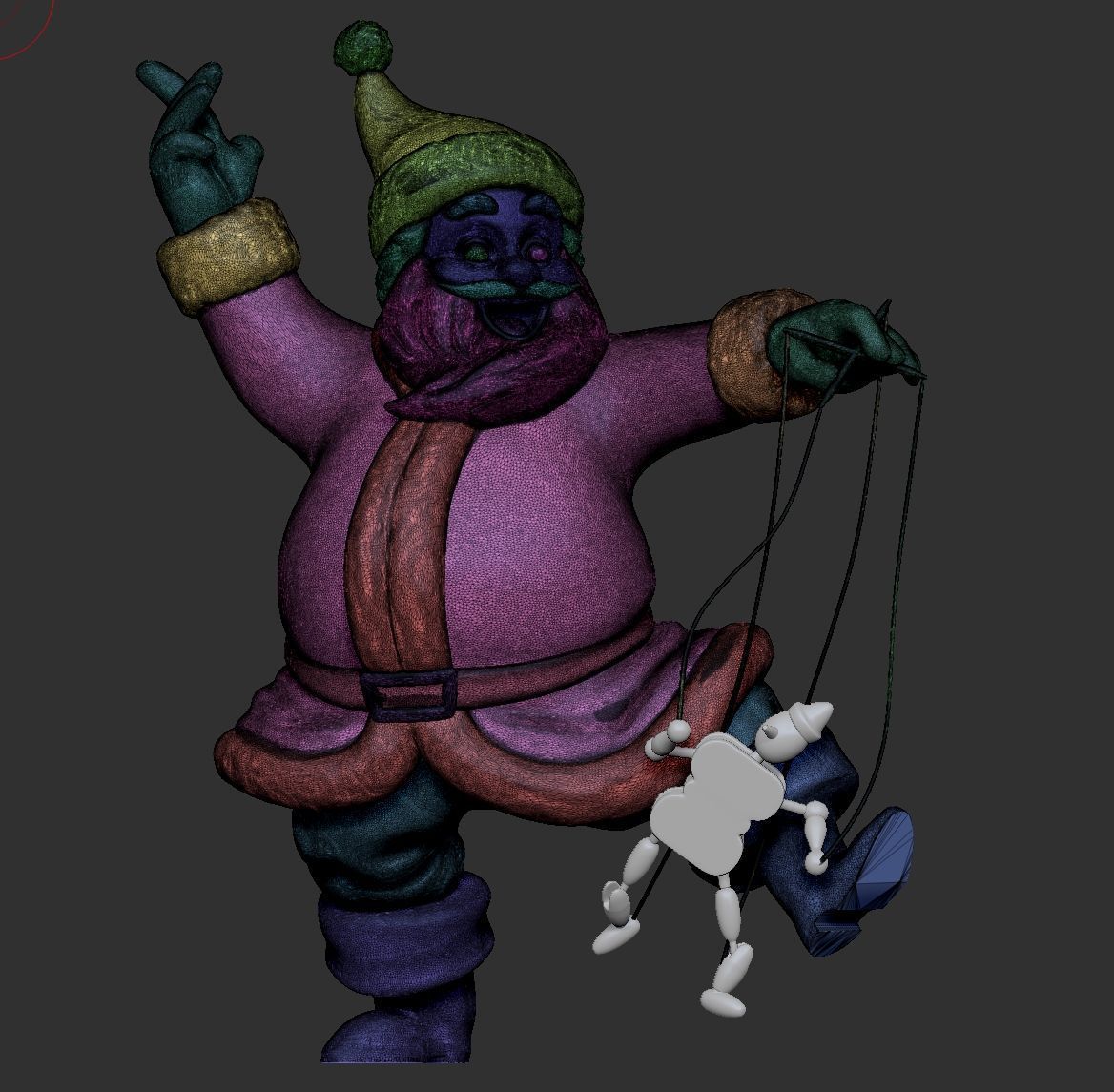 Santa Claus with Puppet  3D print model_7