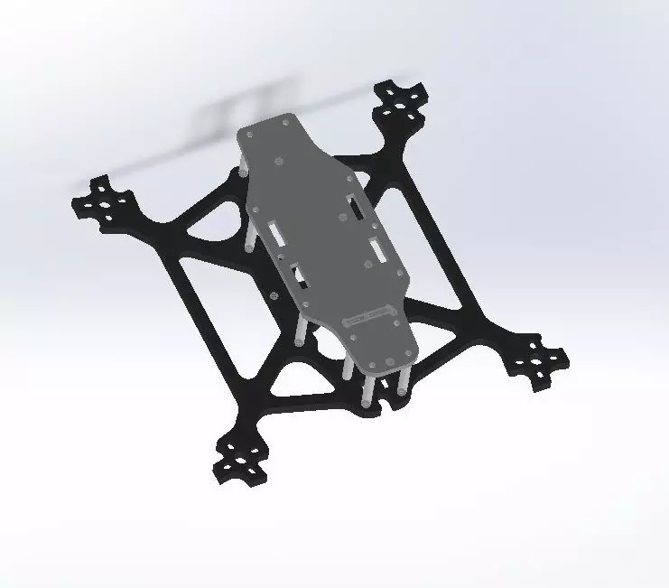5 inch drone frame 3D print model_0