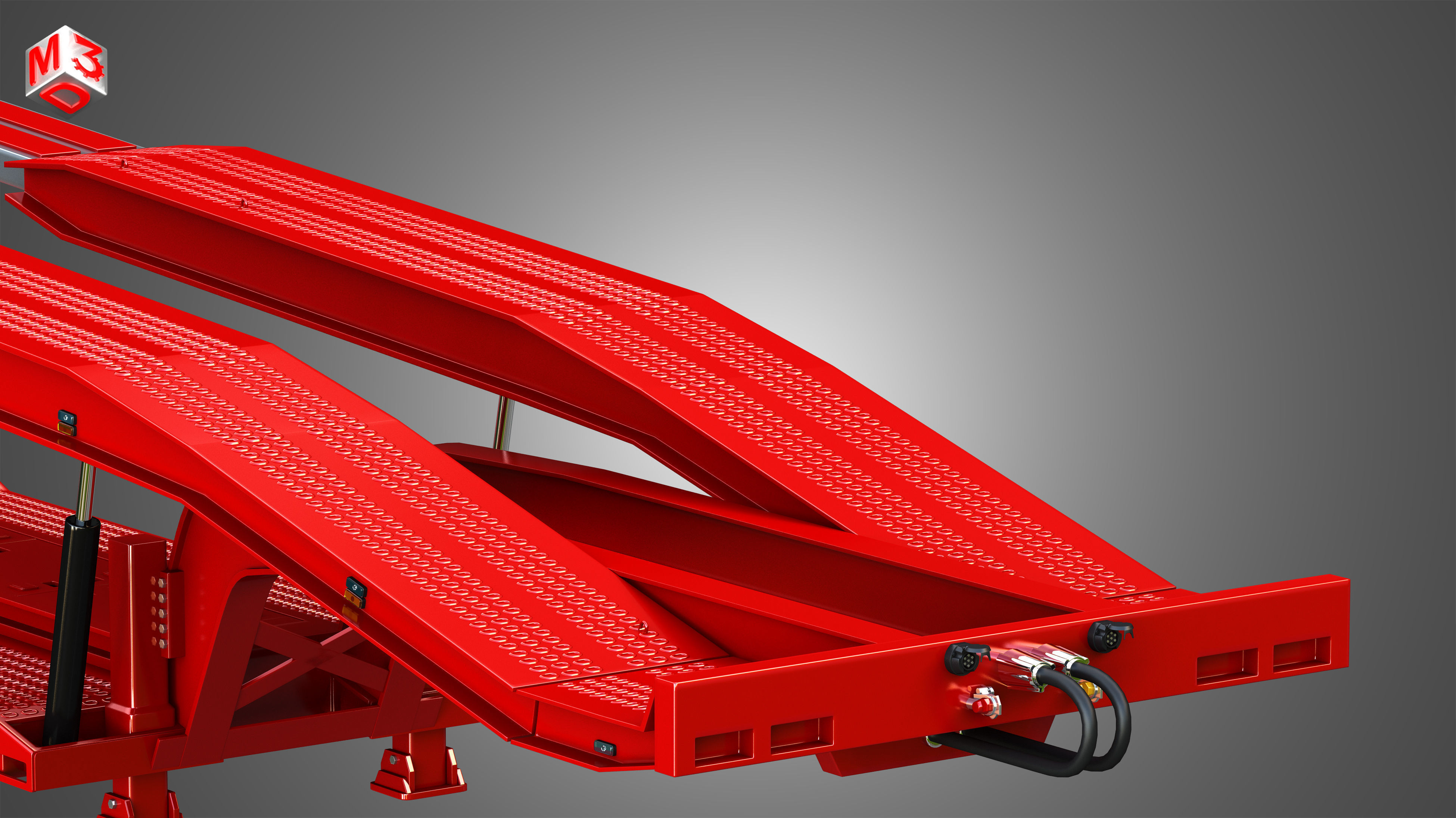 Van Transporter Trailer 3D model_14