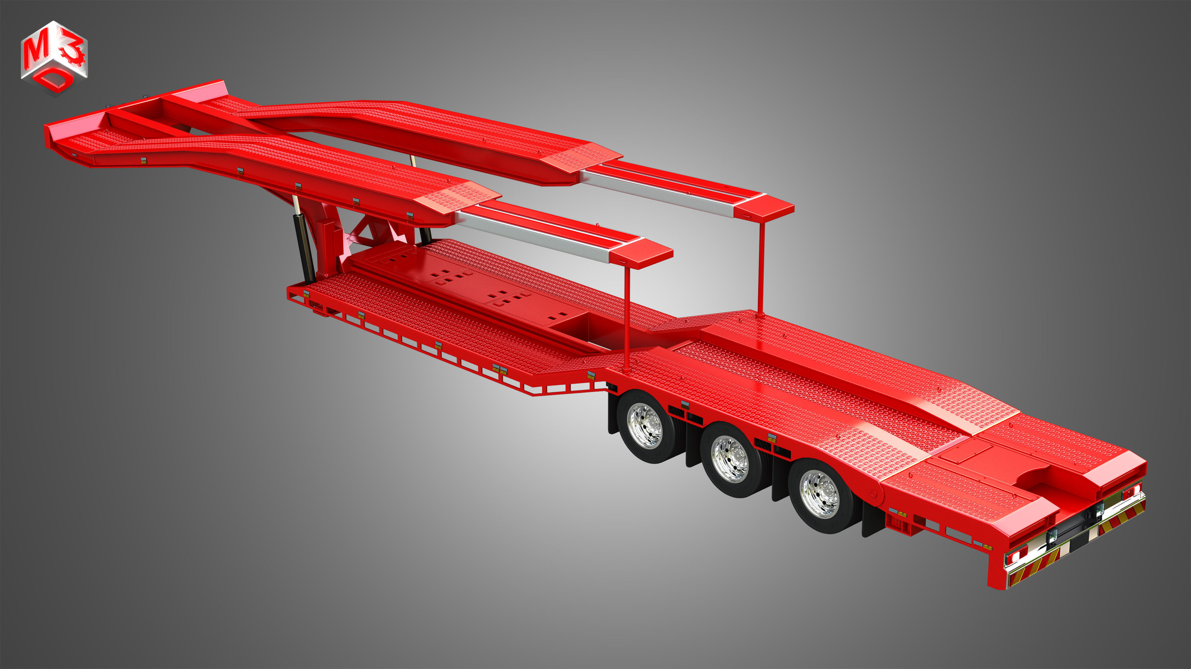 Van Transporter Trailer 3D model_8