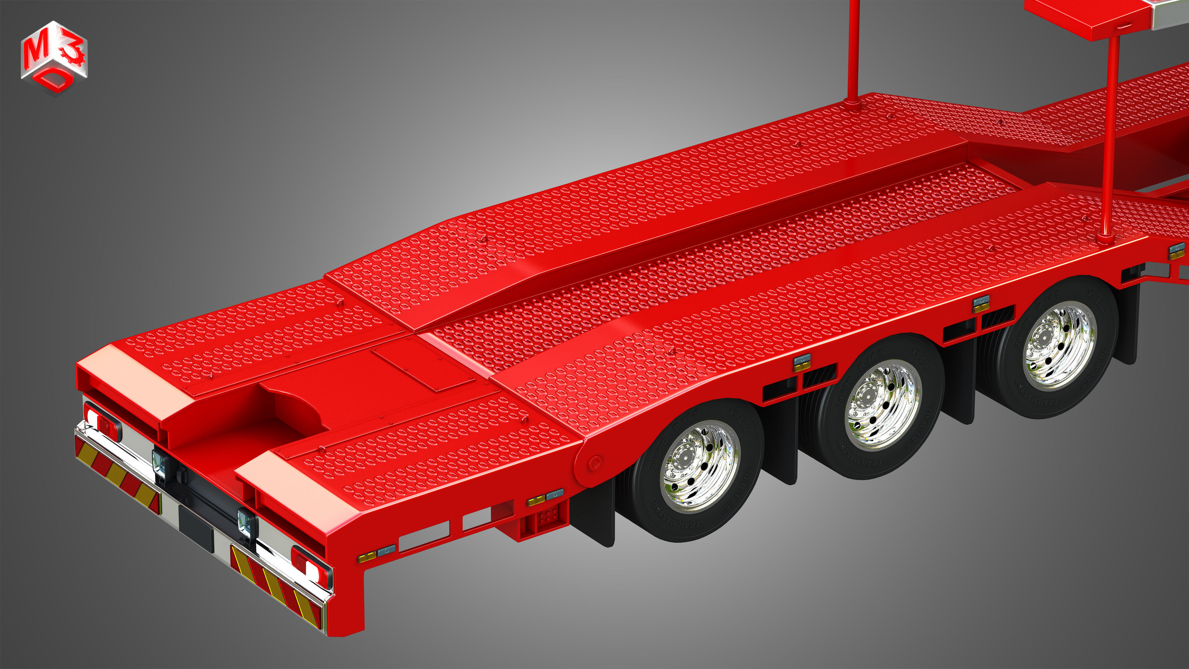 Van Transporter Trailer 3D model_11