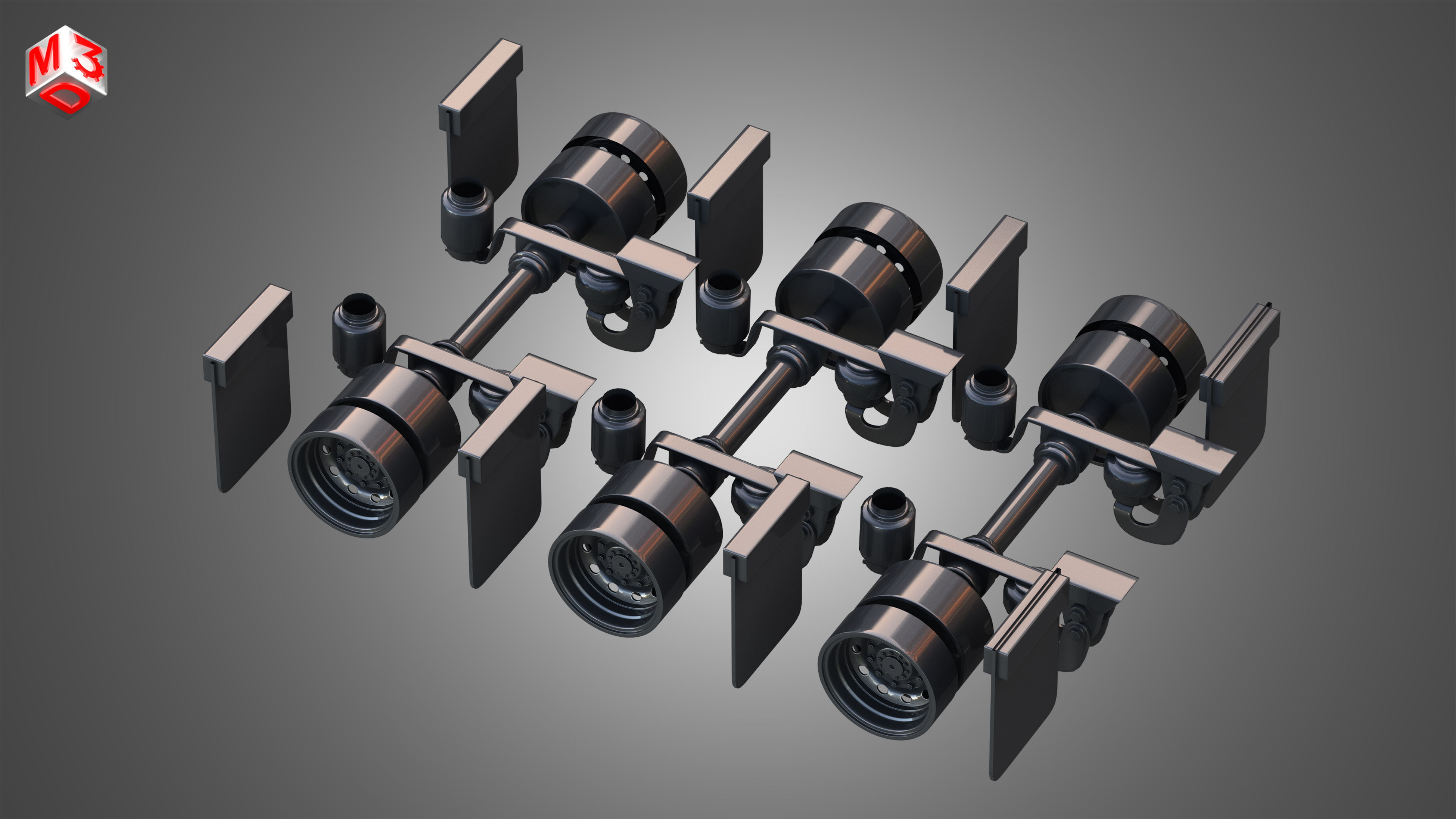 Van Transporter Trailer 3D model_18