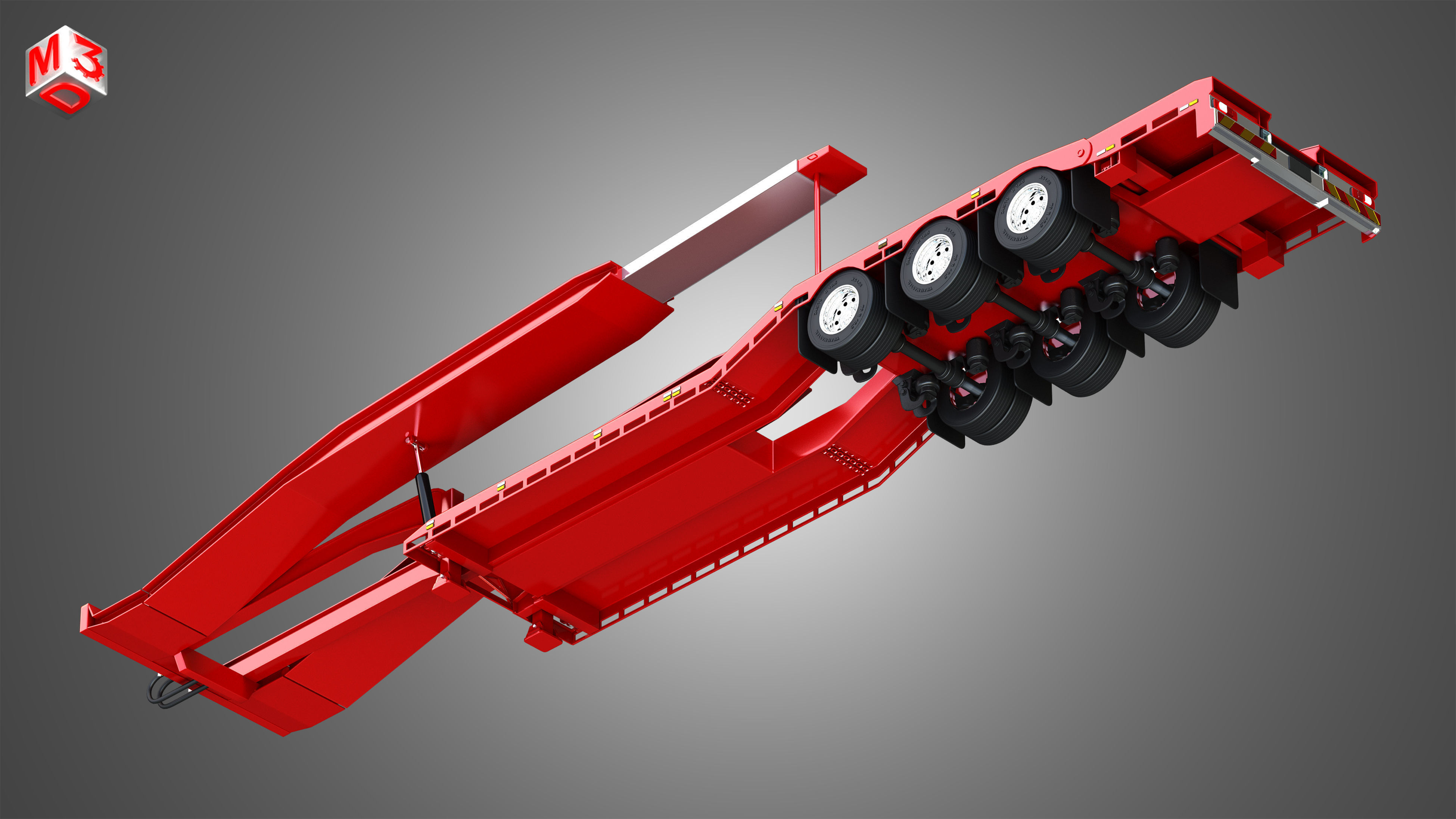 Van Transporter Trailer 3D model_9