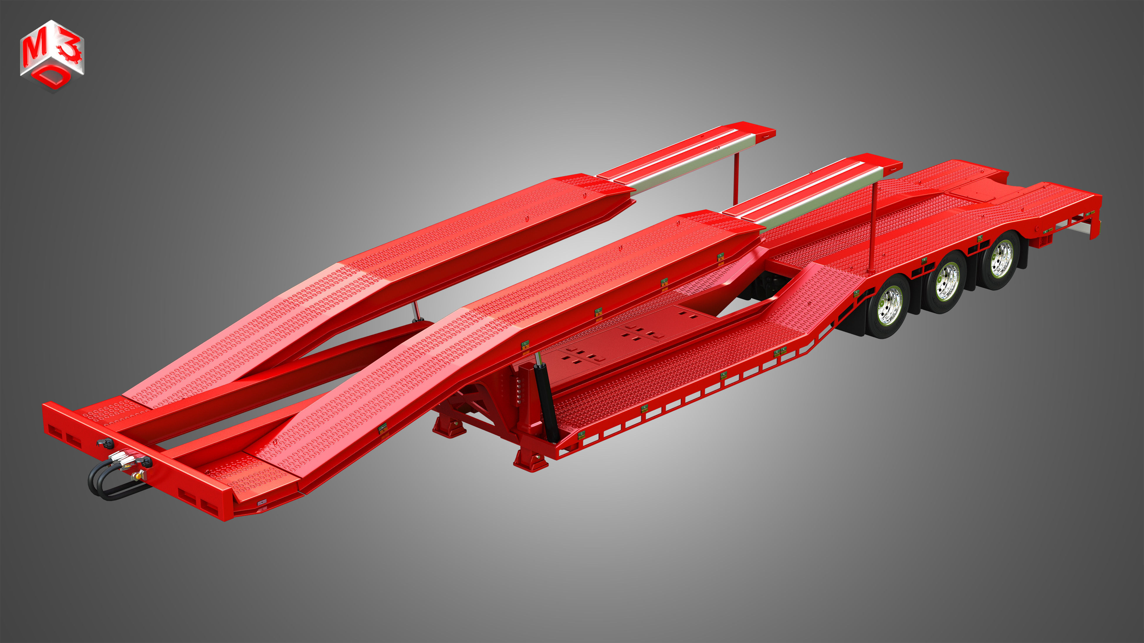 Van Transporter Trailer 3D model_5