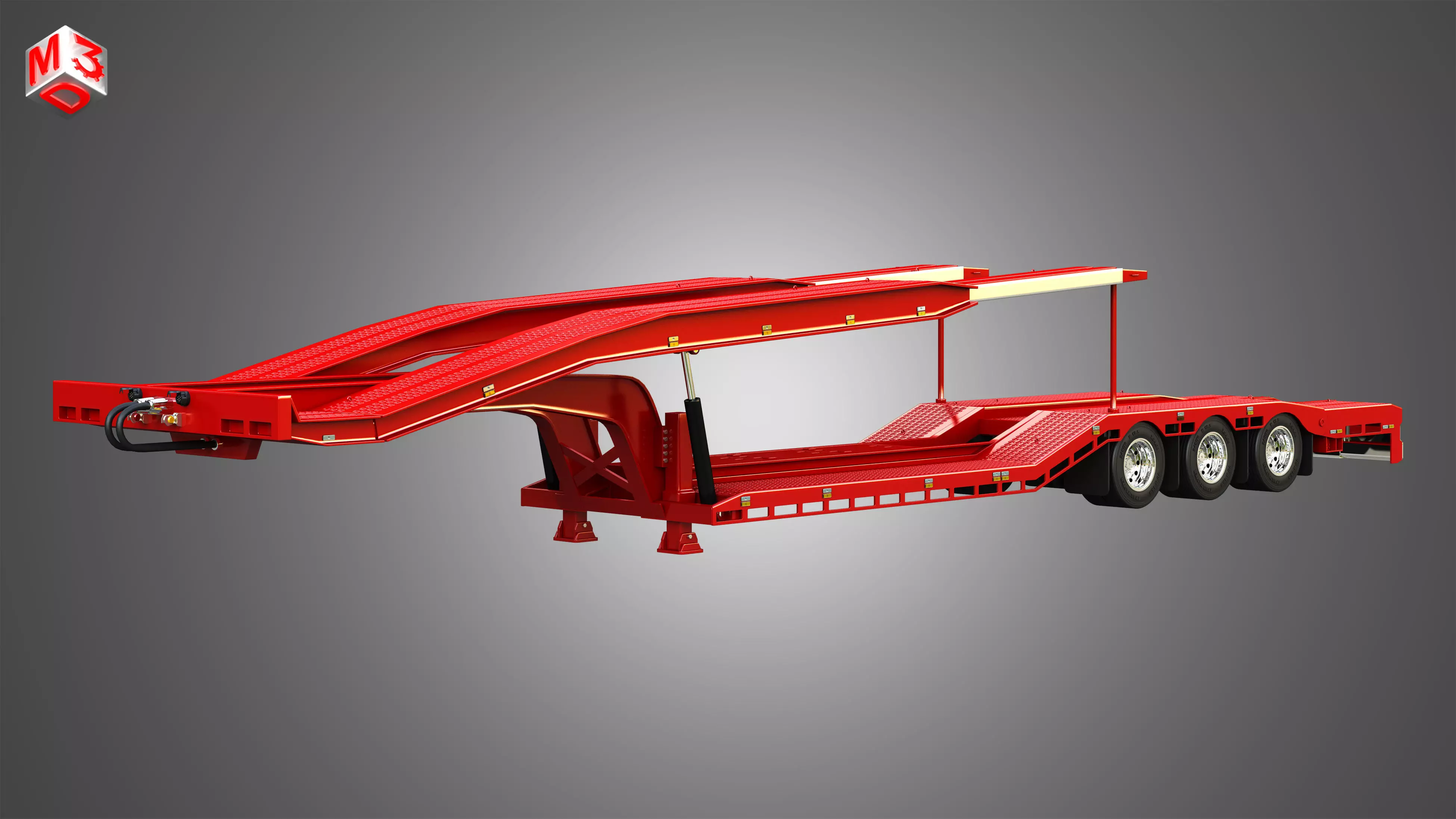 Van Transporter Trailer 3D model_0
