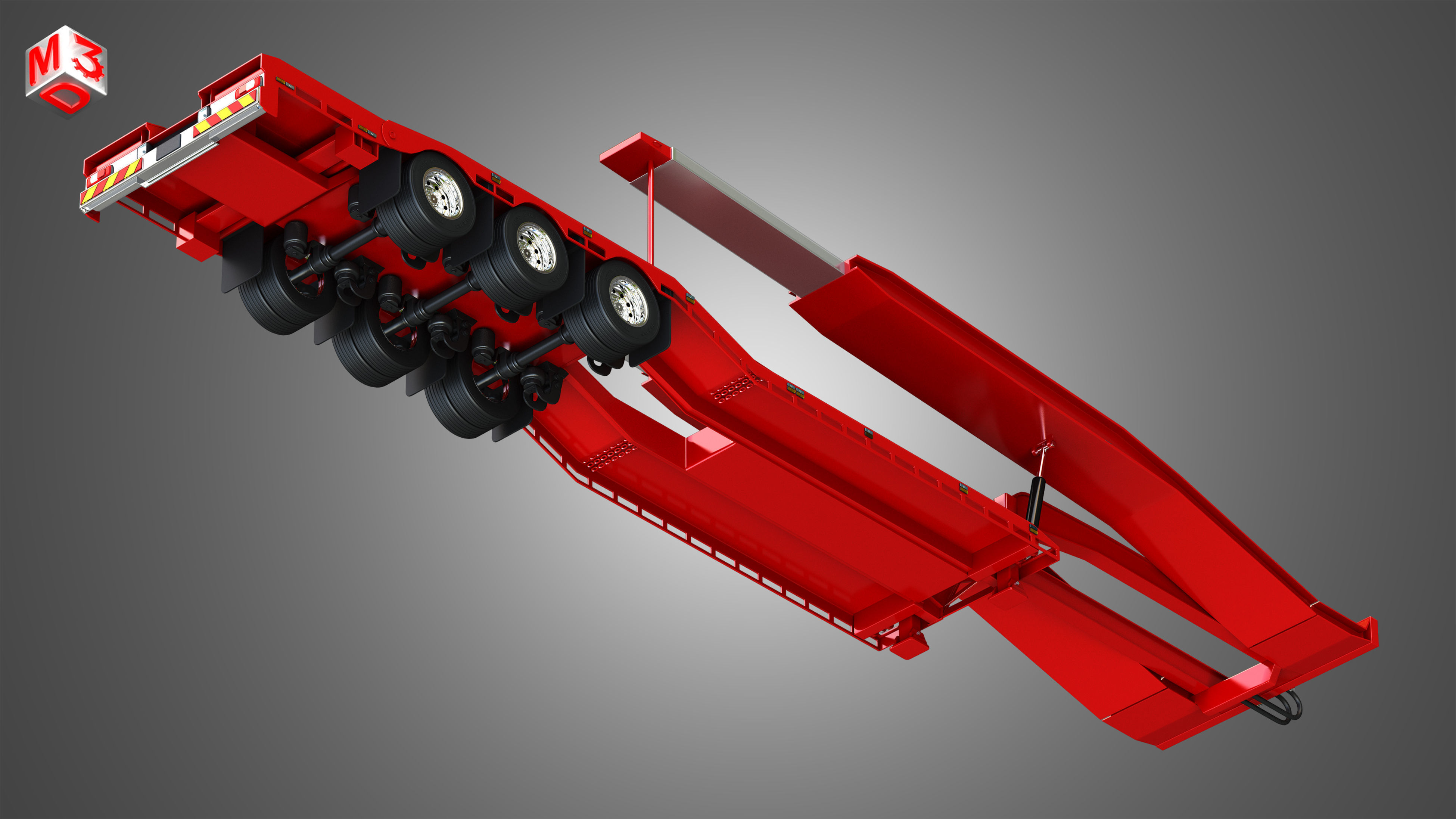 Van Transporter Trailer 3D model_10