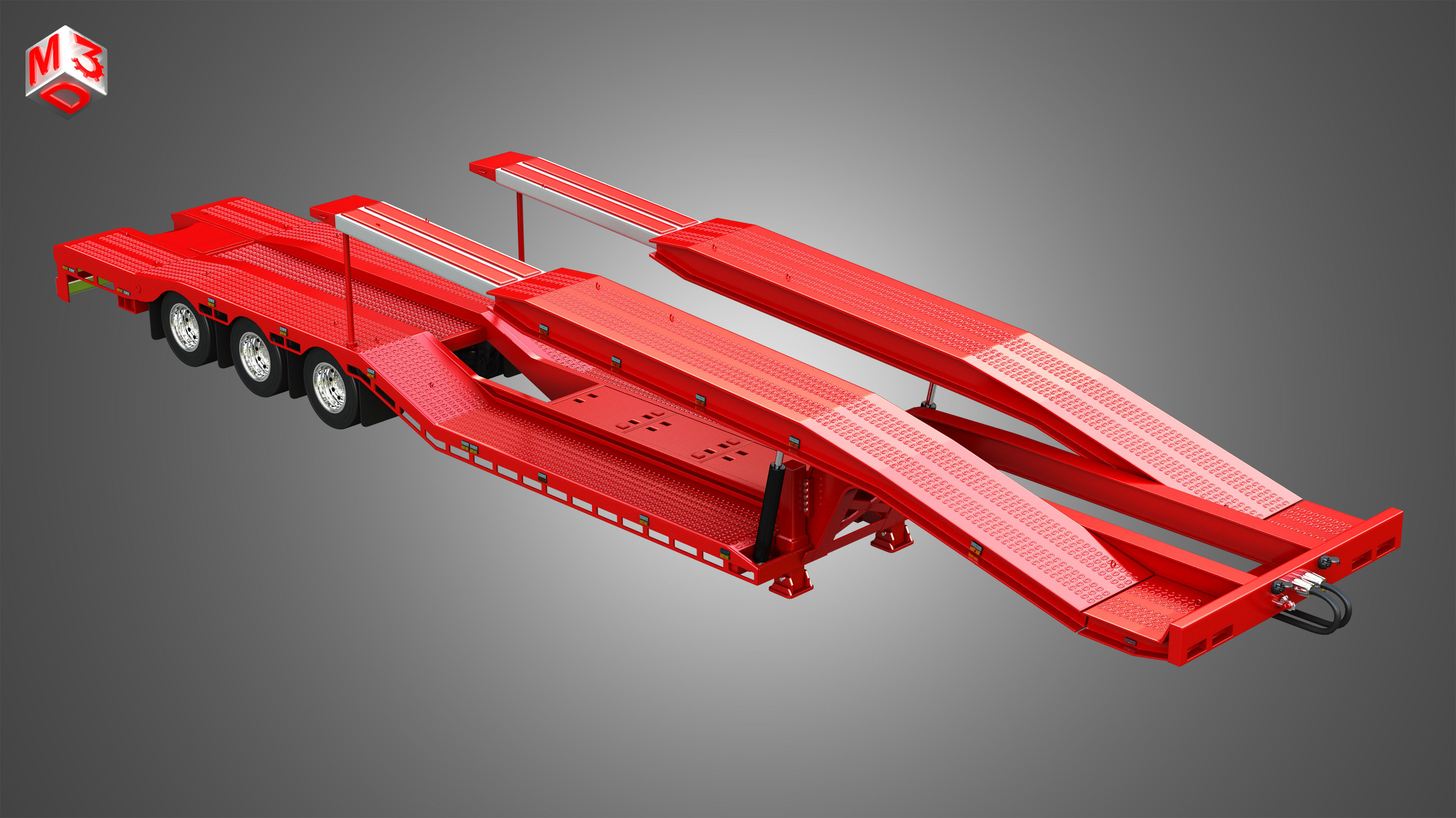 Van Transporter Trailer 3D model_7