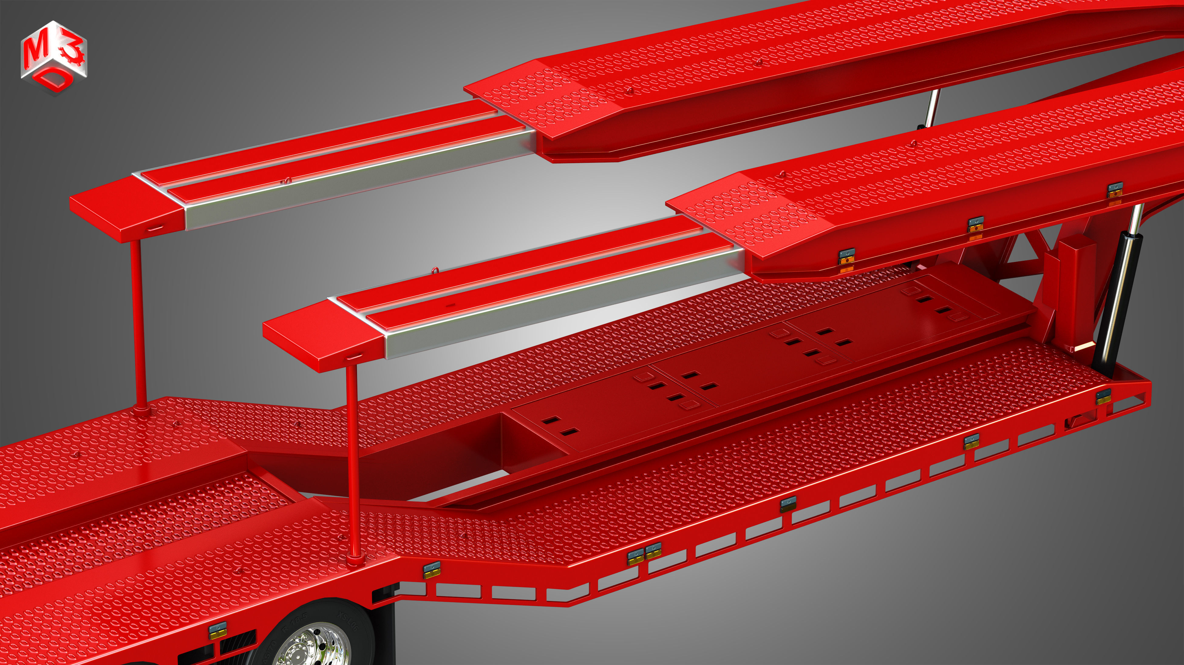Van Transporter Trailer 3D model_12