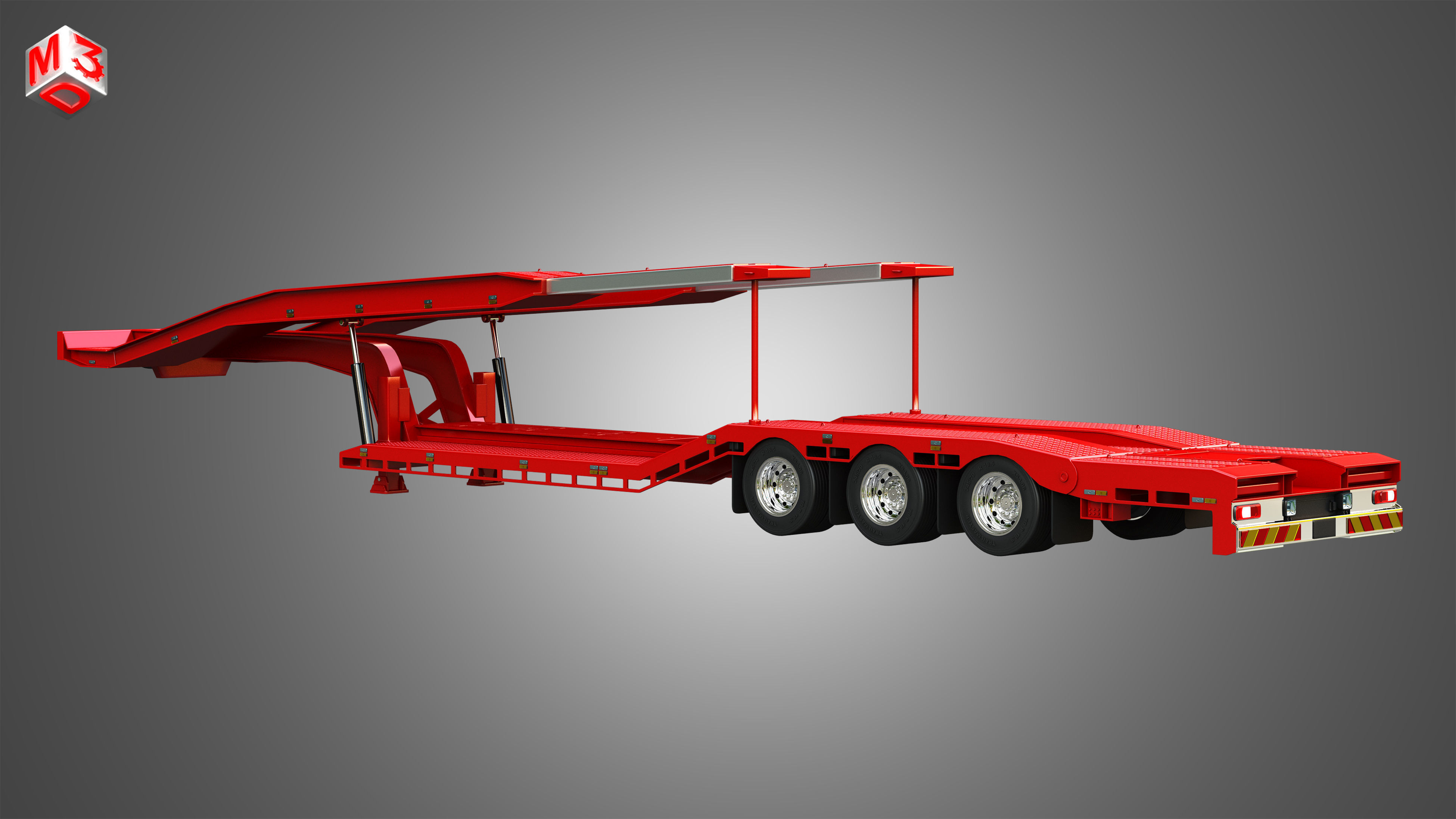 Van Transporter Trailer 3D model_3