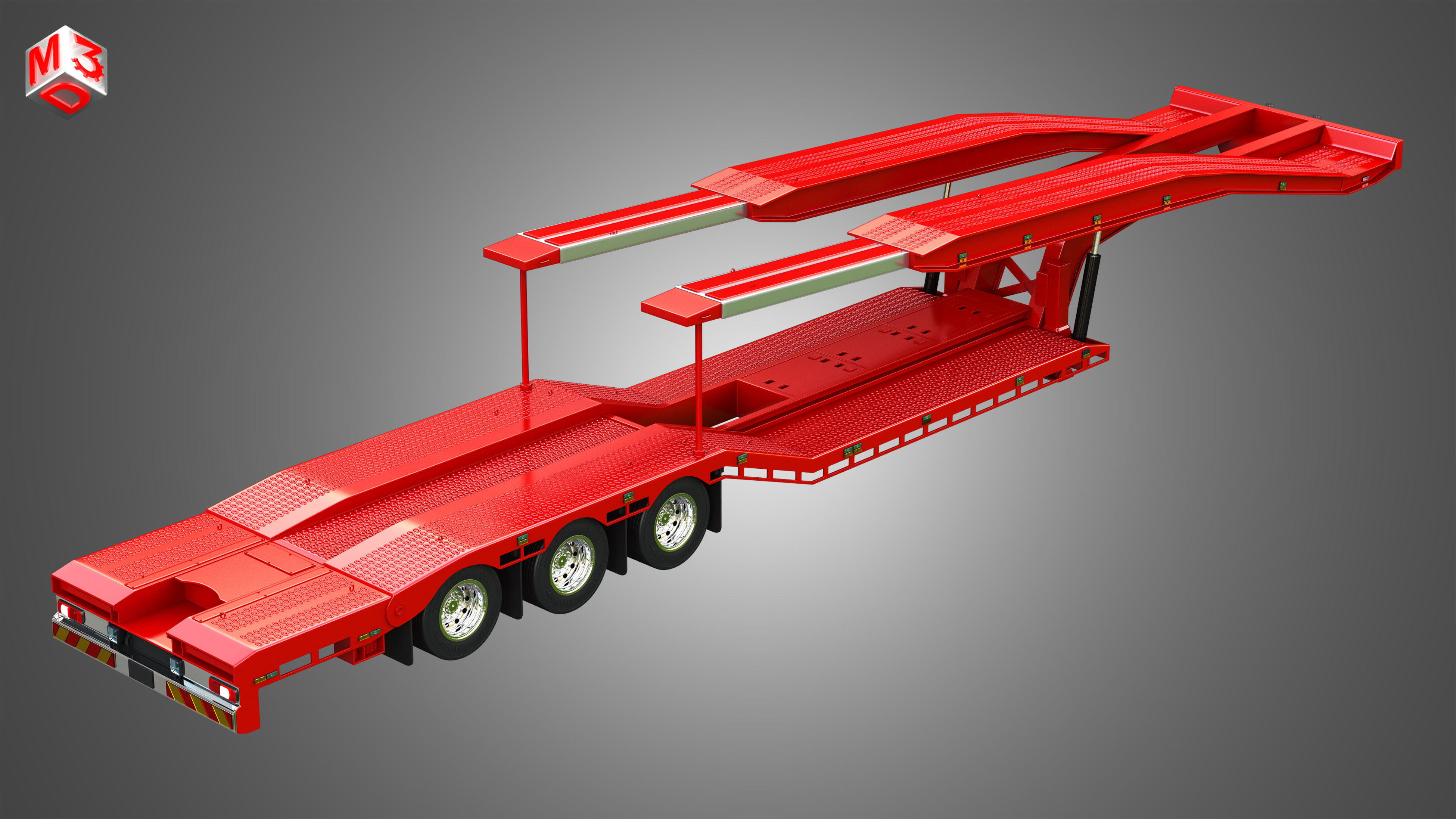Van Transporter Trailer 3D model_6