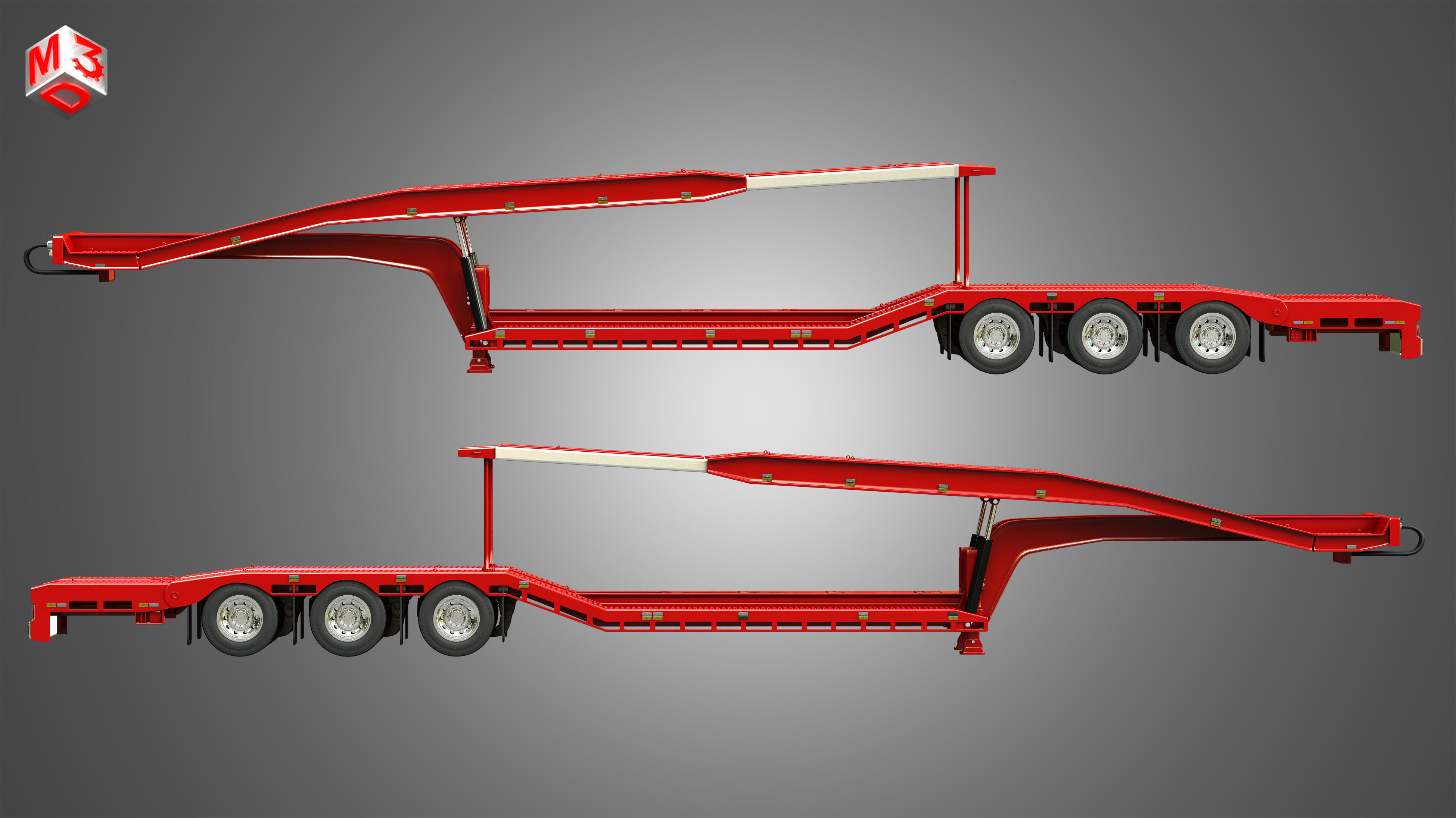 Van Transporter Trailer 3D model_4