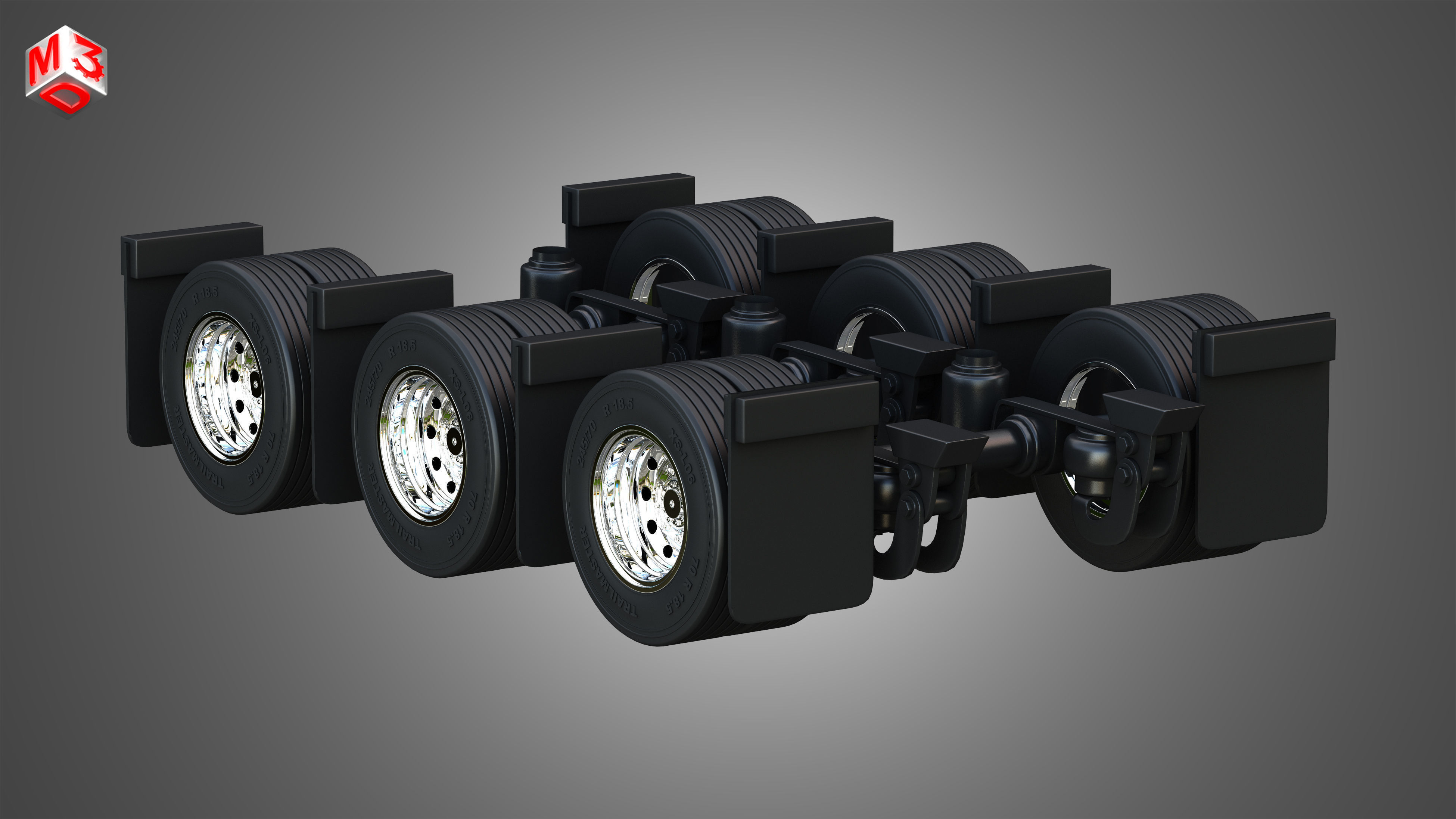 Van Transporter Trailer 3D model_16