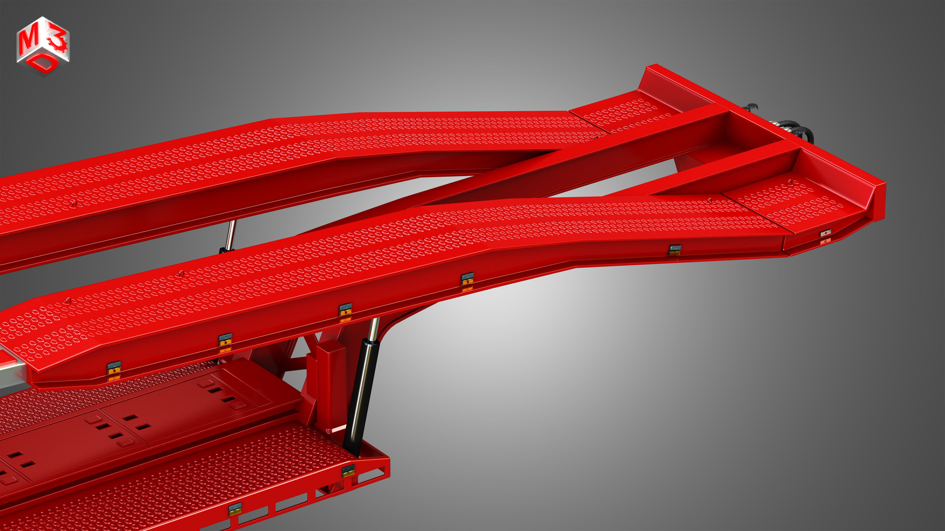 Van Transporter Trailer 3D model_13