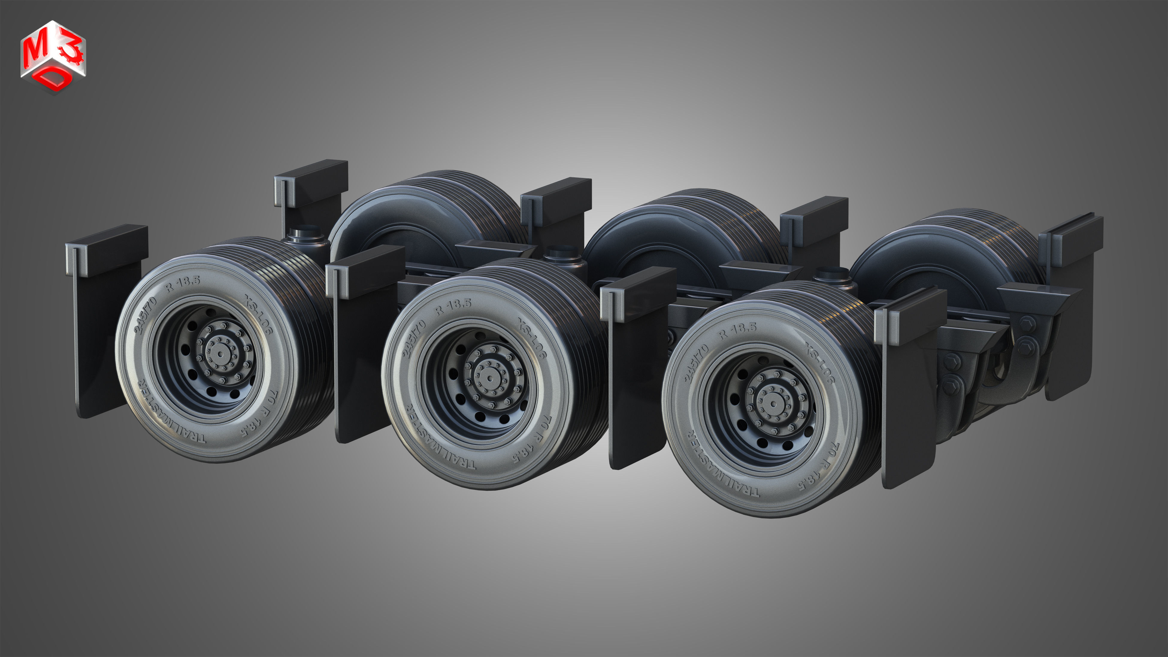 Van Transporter Trailer 3D model_17