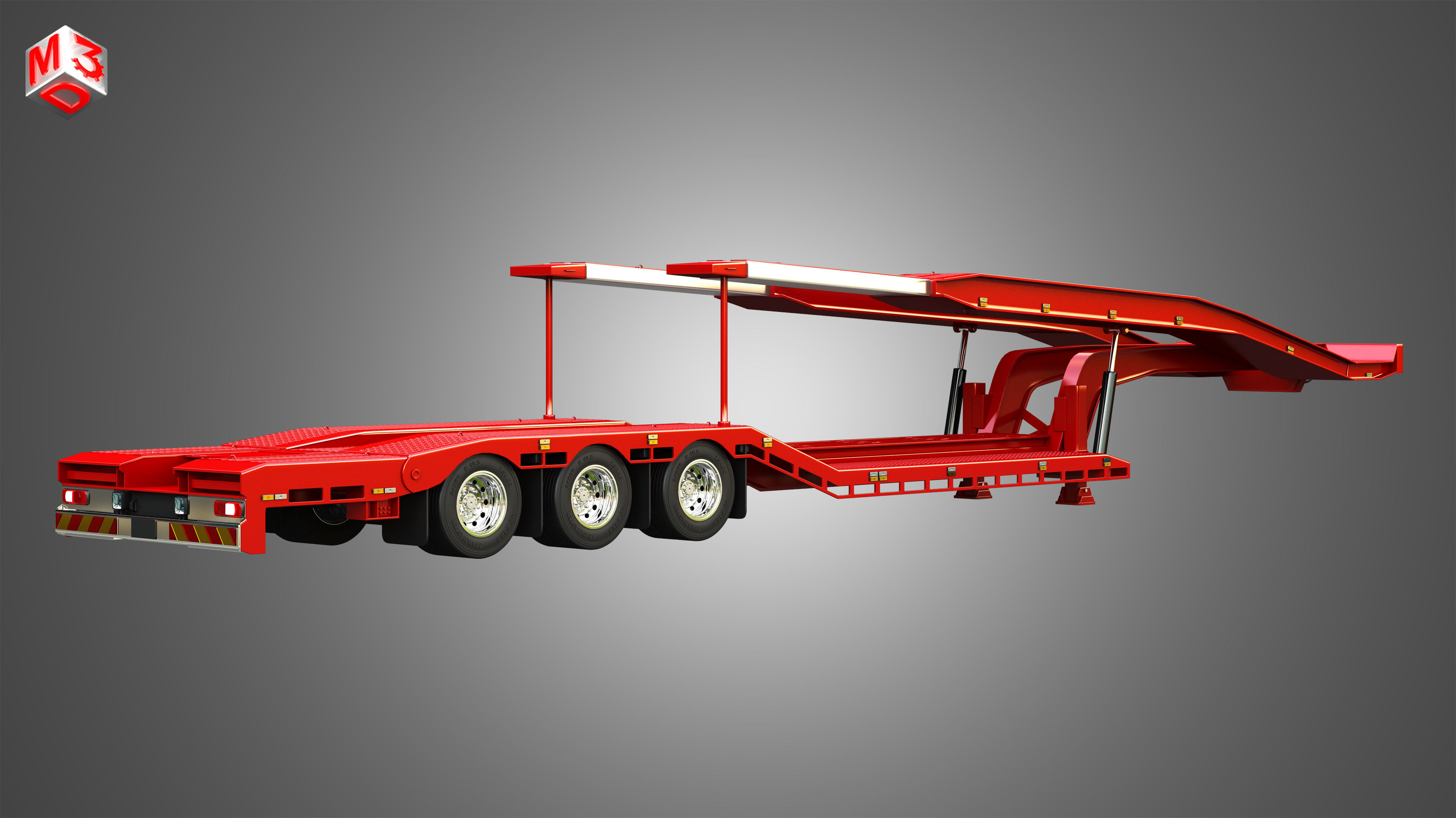 Van Transporter Trailer 3D model_1