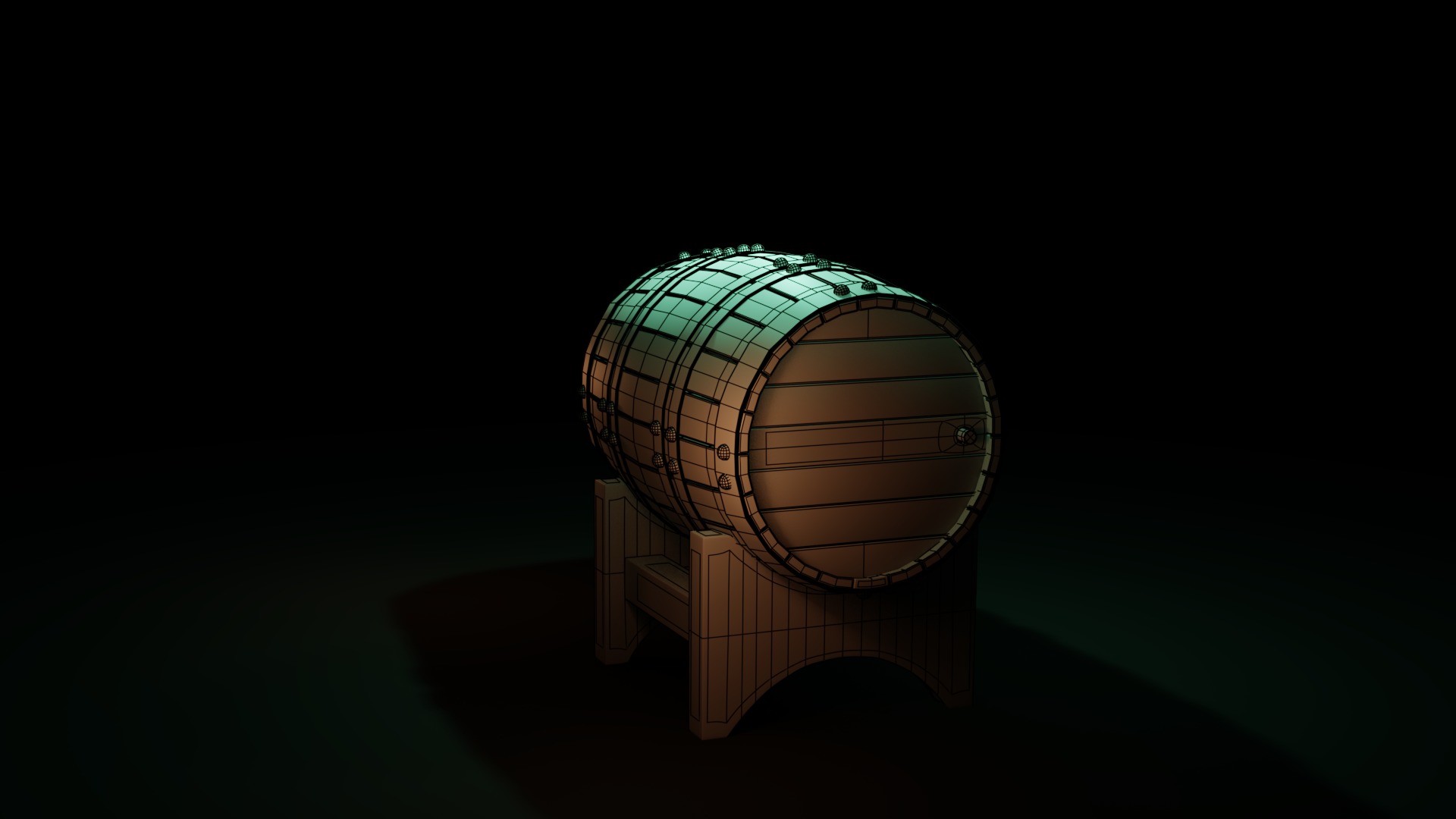 Free Barrel Free low-poly 3D model_3