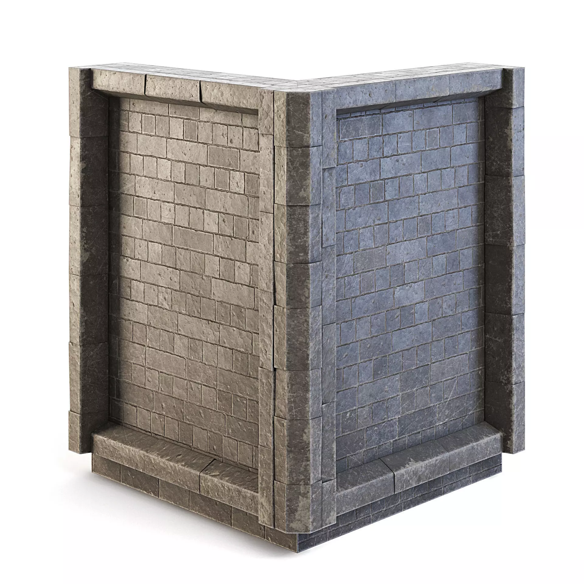 Dungeon Wall Corner Outside 3D model_0