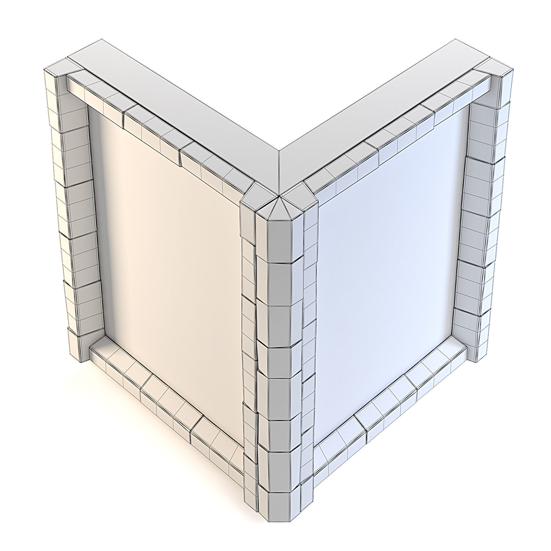 Dungeon Wall Corner Outside 3D model_7