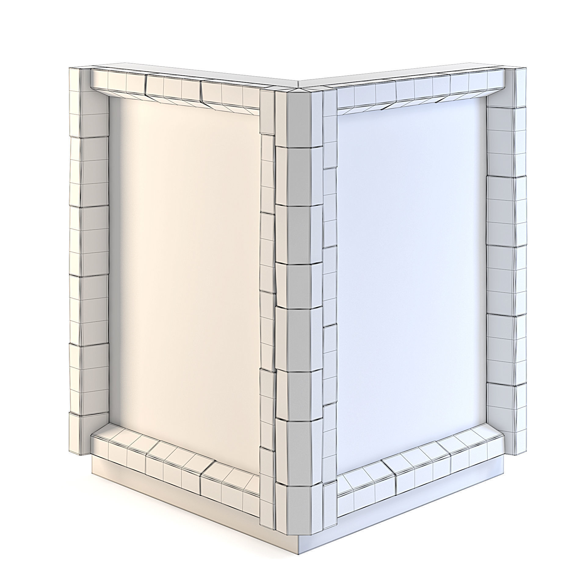 Dungeon Wall Corner Outside 3D model_1