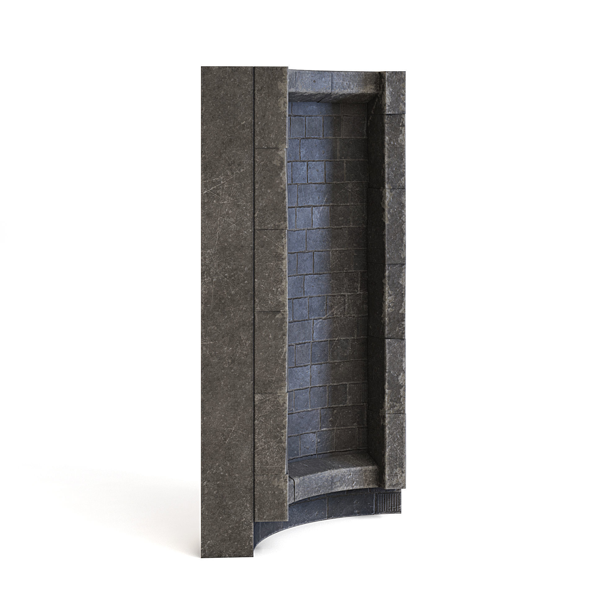 Dungeon Wall Corner Inside 3D model_4