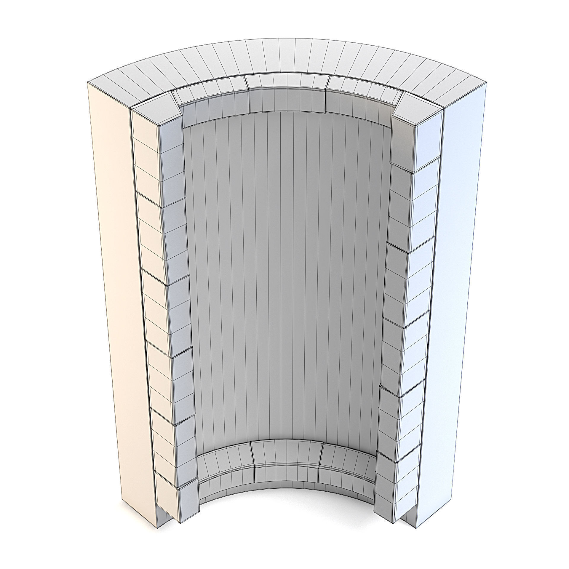 Dungeon Wall Corner Inside 3D model_7