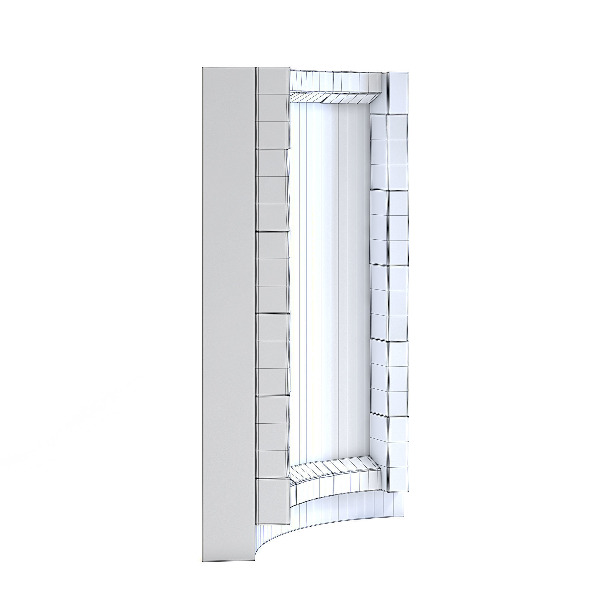 Dungeon Wall Corner Inside 3D model_5
