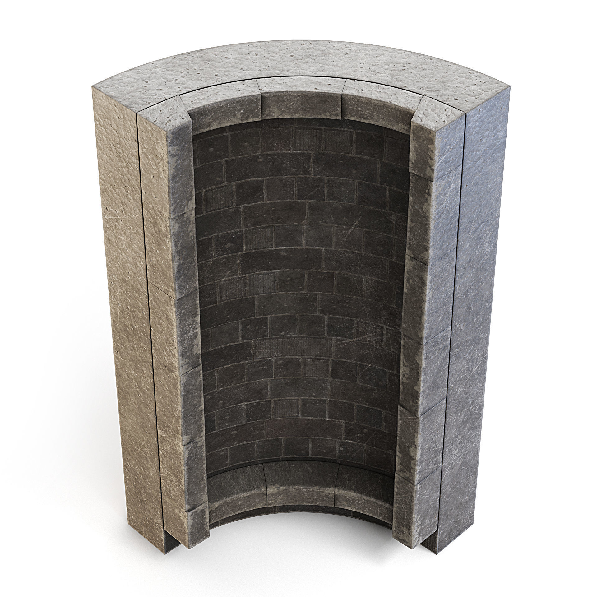 Dungeon Wall Corner Inside 3D model_6