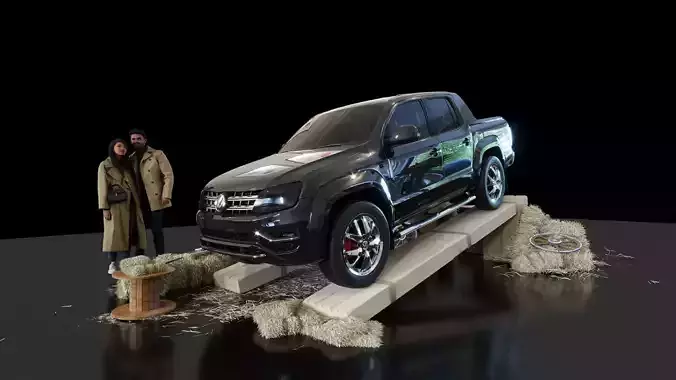 AMAROK Car DIsplay Stand - 07m x 04m - CAR INCLUDED  3D model