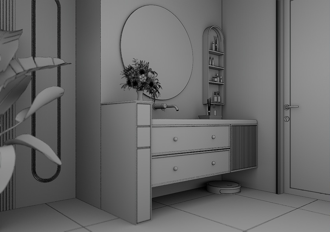 Modern Bathroom Interior 3D model_5