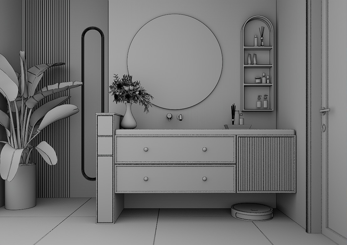 Modern Bathroom Interior 3D model_7