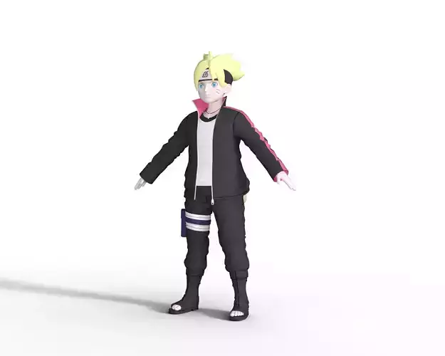 Boruto Uzumaki  Low-poly 3D model