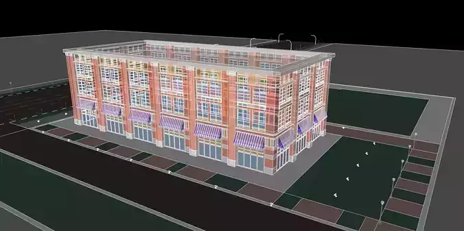 Multi Family Mixed Use Building 3D model