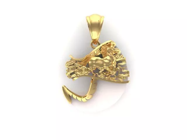 horse pendant 3D print model