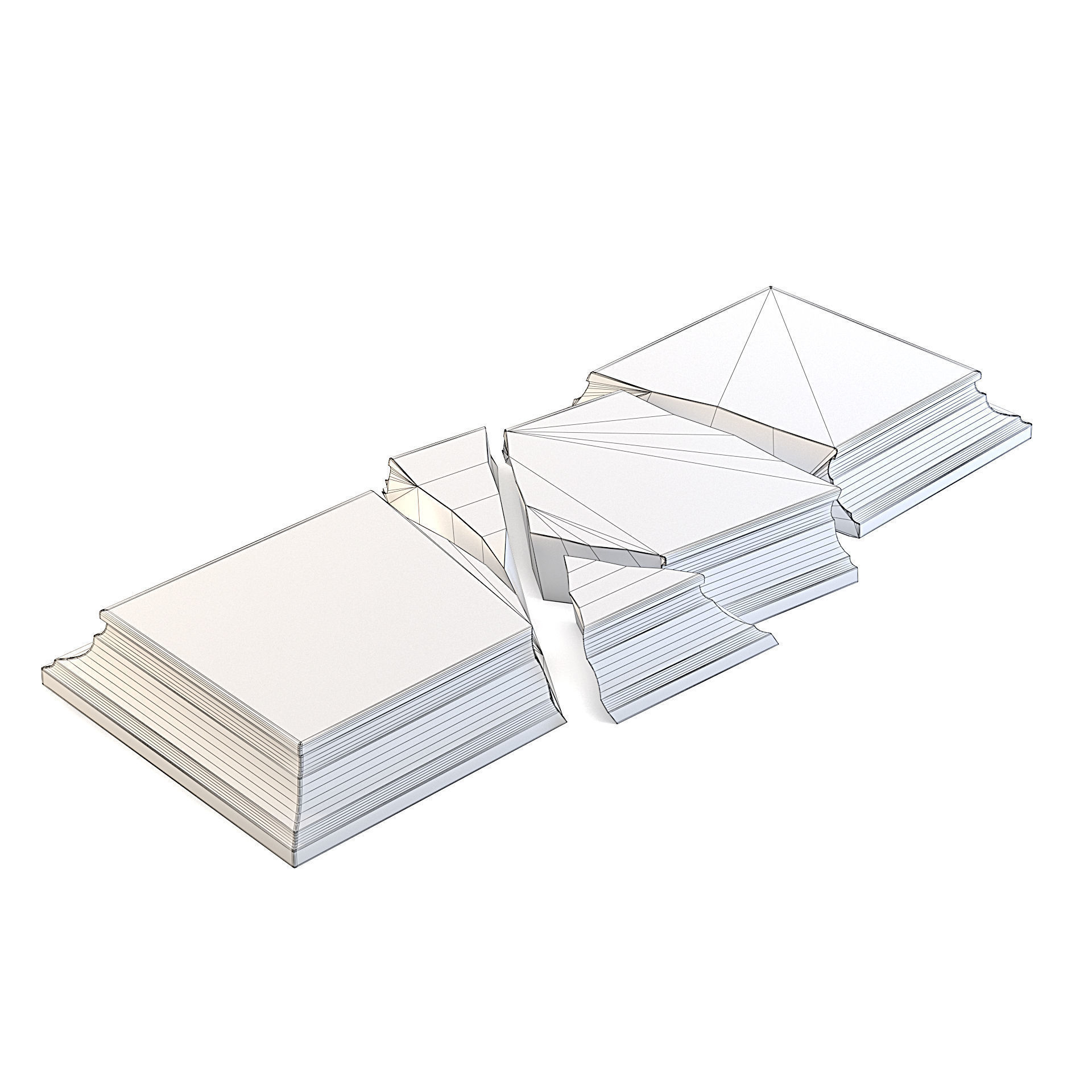 Cracked Stone Tomb Cover 3D model_3