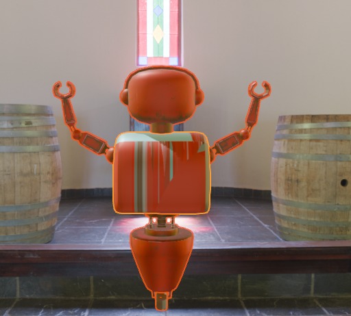 Priest robot in the church Free low-poly 3D model_1