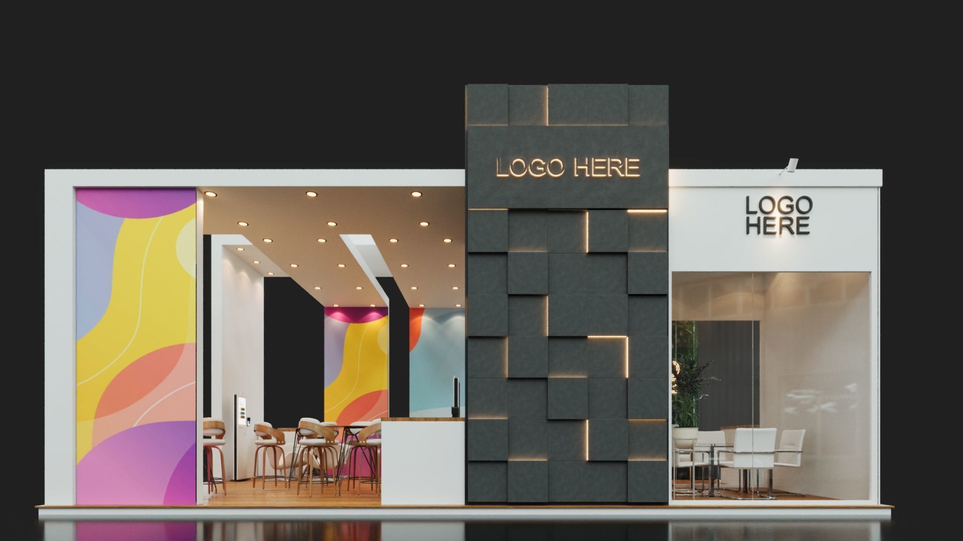 Exhibition Stand - 10m x 5m 3D model - 50m 3D model 3D model_1