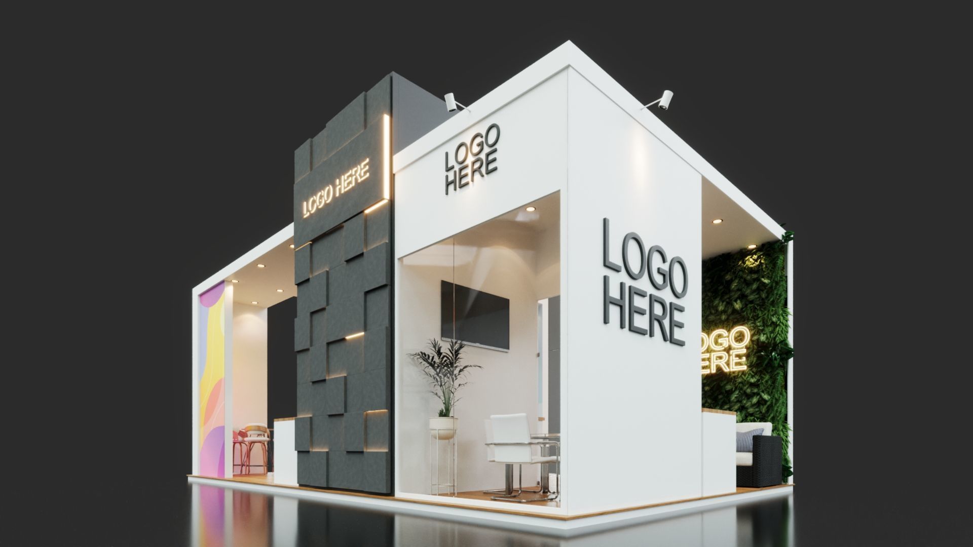 Exhibition Stand - 10m x 5m 3D model - 50m 3D model 3D model_2