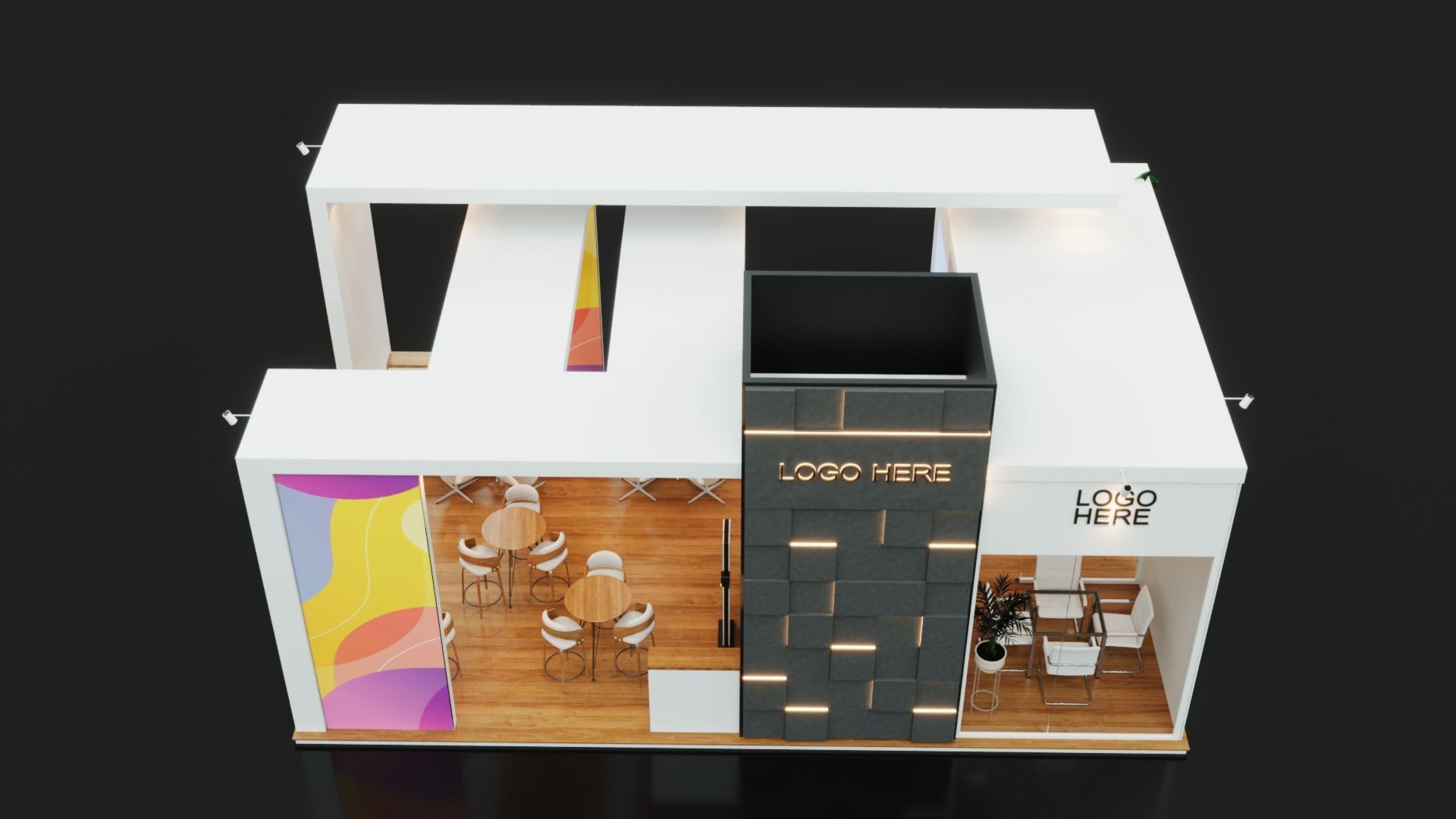 Exhibition Stand - 10m x 5m 3D model - 50m 3D model 3D model_8