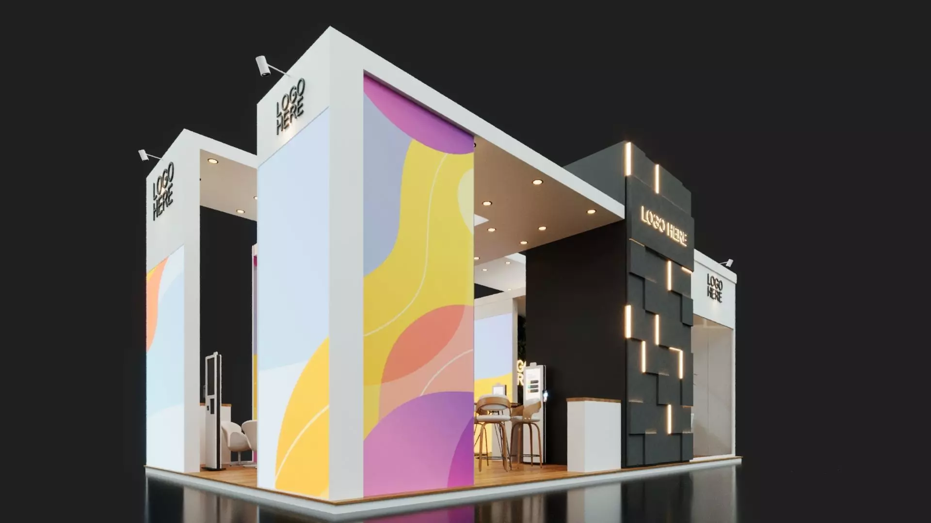 Exhibition Stand - 10m x 5m 3D model - 50m 3D model 3D model_0